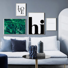 Load image into Gallery viewer, Tropical Monstera Green Leaves Quotes Wall Art Canvas Painting Nordic Posters And Prints Wall Pictures For Living Room Decor - SallyHomey Life's Beautiful