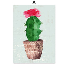 Load image into Gallery viewer, Plants Cactus Flower Nursery Wall Art Canvas Painting Nordic Posters And Prints Wall Pictures For Living Room Bed Room Decor - SallyHomey Life's Beautiful