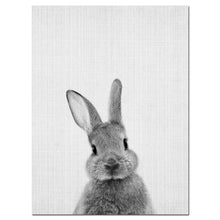 Load image into Gallery viewer, Black White Rabbit Wall Art Canvas Posters and Prints Minimalist Animal Paintings Wall Picture for Living Room Modern Home Decor - SallyHomey Life's Beautiful