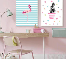 Load image into Gallery viewer, Cartoon Unicorn Flamingo Nursery Posters Prints Wall Art Canvas Painting Picture Nordic Kids Bedroom Decoration - SallyHomey Life's Beautiful