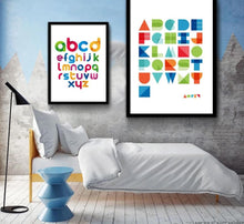 Load image into Gallery viewer, Geometric ABC Alphabet Art Canvas Poster Minimalist Print Modern Nursery Picture Home Children Room Decoration - SallyHomey Life's Beautiful