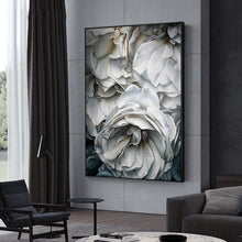 Load image into Gallery viewer, 100% Hand Painted Super Realism White Flowers Petals Art Oil Painting On Canvas Wall Art Wall Painting For Live Room Home Decor
