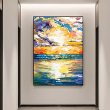 Load image into Gallery viewer, 100% Hand Painted Abstract Ocean Scenery Painting On Canvas Wall Art Wall Adornment Pictures Painting For Live Room Home Decor