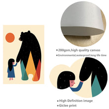 Load image into Gallery viewer, Nordic Art Cartoon Animal Poster Elephant Bear Wolf Minimalist Canvas Painting Nursery Wall Picture Kids Baby Room Decoration - SallyHomey Life's Beautiful