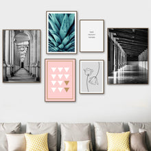 Load image into Gallery viewer, Geometric Pineapple Flower Quote Corridor Wall Art Canvas Painting Nordic Posters And Prints Wall Pictures For Living Room Decor - SallyHomey Life&#39;s Beautiful
