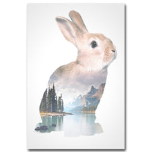 Load image into Gallery viewer, Rabbit Deer Animal Silhouette Poster Prints Minimalism Wall Art Canvas Painting Nordic Style Picture Home Decor - SallyHomey Life's Beautiful