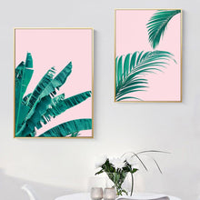 Load image into Gallery viewer, Tropical Palm Leaf  Banana leaf Quote Wall Art Canvas Painting Nordic Posters And Prints Wall Pictures For Living Room Decor - SallyHomey Life's Beautiful