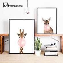 Load image into Gallery viewer, Giraffe Zebra Animal Posters and Prints Canvas Art Painting Wall Art Nursery Decorative Picture Nordic Style Kids Decoration - SallyHomey Life's Beautiful