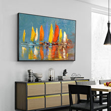 Load image into Gallery viewer, 100% Hand Painted Abstract Sailing Art Oil Painting On Canvas Wall Art Wall Adornment Pictures Painting For Live Room Home Decor