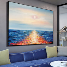 Load image into Gallery viewer, 100% Hand Painted Abstract Ocean Scenery Oil Painting On Canvas Wall Art Frameless Picture Decoration For Live Room Home Decor