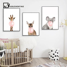 Load image into Gallery viewer, Giraffe Zebra Animal Posters and Prints Canvas Art Painting Wall Art Nursery Decorative Picture Nordic Style Kids Decoration - SallyHomey Life's Beautiful