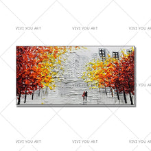 Load image into Gallery viewer,   100% Hand Painted  Canvas Abstract Modern City Picture Handmade Knife Painting Buildings Oil Paintings for Living Room (No Frame)