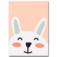 Load image into Gallery viewer, Cartoon Animal Bear Pig Cat Minimalist Art Canvas Poster Painting Nursery Wall Picture  Modern Baby Room Decor - SallyHomey Life's Beautiful