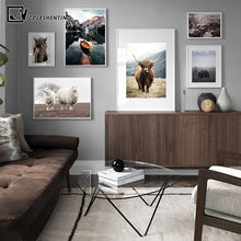 Load image into Gallery viewer, Scandinavian Poster Nordic Style Print Sheep Horse Cattle Animal Wall Art Canvas Painting Field Nature Picture Living Room Decor - SallyHomey Life's Beautiful