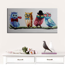 Load image into Gallery viewer, Abstract Animal Canvas Painting Wall Art Bird ecoration Posters And Prints On Canvas Wall Art Cute Owls Picture for Living Room - SallyHomey Life's Beautiful