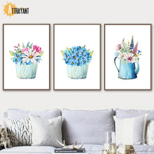 Load image into Gallery viewer, Daisy Blue Sun Flower hyacinth Violet Wall Art Canvas Painting Nordic Posters And Prints Wall Pictures For Living Room Decor - SallyHomey Life's Beautiful
