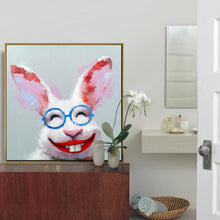 Load image into Gallery viewer, 100% Hand Painted Modern Cartoon Rabbits Oil Painting On Canvas Wall Art Frameless Picture Decoration For Live Room Home Decor