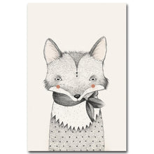 Load image into Gallery viewer, Nordic Art Bear Fox Canvas Poster Painting Cartoon Animal Wall Picture Print Children Baby Room Decoration - SallyHomey Life's Beautiful