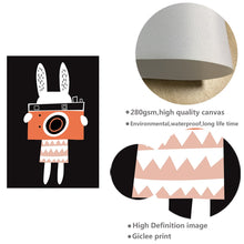 Load image into Gallery viewer, Dog Cat Cartoon Animal Smile Face Art Canvas Poster Minimalist Print Motivational Picture Kids Room Decoration - SallyHomey Life's Beautiful