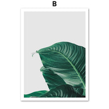 Load image into Gallery viewer, Fresh Green Big Leaves Tropical Plants Wall Art Canvas Painting Nordic Posters And Prints Wall Pictures For Living Room Decor - SallyHomey Life's Beautiful