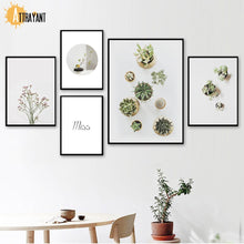 Load image into Gallery viewer, Succulents Plant Pink Flower Cactus Quote Wall Art Canvas Painting Nordic Posters And Prints Wall Pictures For Living Room Decor - SallyHomey Life's Beautiful
