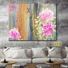 Load image into Gallery viewer, 100% Hand Painted Abstract Pink Flowers Art Oil Painting On Canvas Wall Art Wall Adornment Pictures For Living Room Home Decor