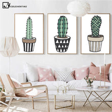 Load image into Gallery viewer, Nordic Art Plant Cactus Canvas Poster Painting Modern Nursery A4 Wall Picture Children Kids Room Decoration Home Decoration - SallyHomey Life's Beautiful