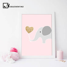 Load image into Gallery viewer, Cartoon Elephant Animal Canvas Posters Diamond Nursery Wall Art Prints Painting Nordic Style Picture Children Bedroom Decoration - SallyHomey Life's Beautiful