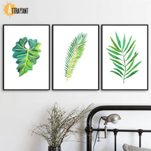 Load image into Gallery viewer, Green Tropical Monstera Banana Leaf Wall Art Canvas Painting Nordic Posters And Prints Plant Wall Pictures For Living Room Decor - SallyHomey Life's Beautiful