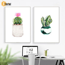 Load image into Gallery viewer, Succulents Cactus Pink Flower Wall Art Canvas Painting Nordic Posters And Prints Plants Wall Pictures For Living Room Home Decor - SallyHomey Life's Beautiful