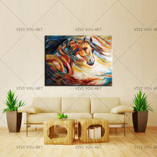 Load image into Gallery viewer, 100% Handpainted Wall Art 2018 Horse With Tears On Canvas Modern Abstract Pictures Animal Oil Paintings For Living Room Decor