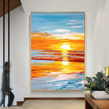 Load image into Gallery viewer, 100% Hand Painted Abstract Sunset Scenery Oil Painting On Canvas Wall Art Frameless Picture Decoration For Live Room Home Decor