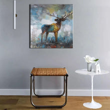 Load image into Gallery viewer, Abstract Hand Painted Animals Print on Canvas Elephant and Deer oil Painting - SallyHomey Life's Beautiful