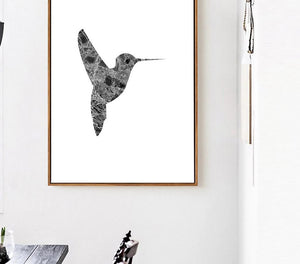 Woodpecker Bird Marble Silhouette Art Canvas Posters and Prints Nordic Abstract Animal Painting Wall Picture for Living Rooom - SallyHomey Life's Beautiful