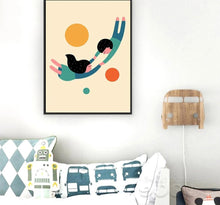 Load image into Gallery viewer, Nordic Art Cartoon Animal Poster Elephant Bear Wolf Minimalist Canvas Painting Nursery Wall Picture Kids Baby Room Decoration - SallyHomey Life's Beautiful