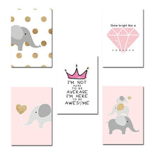 Load image into Gallery viewer, Cartoon Elephant Animal Canvas Posters Diamond Nursery Wall Art Prints Painting Nordic Style Picture Children Bedroom Decoration - SallyHomey Life's Beautiful