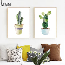 Load image into Gallery viewer, Potted plant Cactus Wall Art Canvas Painting Nordic Posters And Prints Scandinavian Art Wall Pictures For Living Room Home Decor - SallyHomey Life's Beautiful