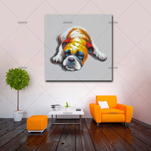 Load image into Gallery viewer, 100% Hand Painted -Professional Artist high quality - Modern Picture animal Oil Painting On Canvas Funny dog Oil Picture For Wall Decor