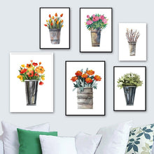 Load image into Gallery viewer, Plum Tulip Rose Oil Painting Wall Art Print Canvas Painting Nordic Posters And Prints Plants Wall Pictures For Living Room Decor - SallyHomey Life's Beautiful