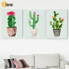 Load image into Gallery viewer, Plants Cactus Flower Nursery Wall Art Canvas Painting Nordic Posters And Prints Wall Pictures For Living Room Bed Room Decor - SallyHomey Life's Beautiful
