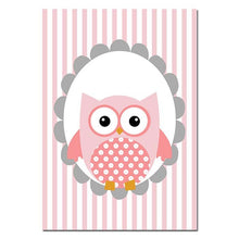 Load image into Gallery viewer, Owl Woodland Animal Wall Art Canvas Poster Nursery Prints Cartoon Painting Nordic Picture Baby Girl Bedroom Decor - SallyHomey Life's Beautiful