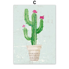 Load image into Gallery viewer, Plants Cactus Flower Nursery Wall Art Canvas Painting Nordic Posters And Prints Wall Pictures For Living Room Bed Room Decor - SallyHomey Life's Beautiful