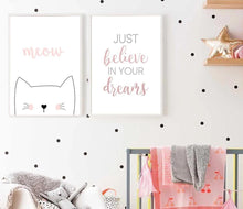 Load image into Gallery viewer, Star Rabbit Cartoon Wall Art Canvas Poster Nursery Quote Prints Nordic Style Painting Wall Picture Children Bedroom Decoration - SallyHomey Life's Beautiful