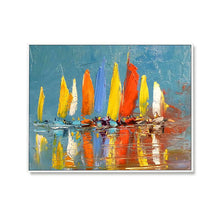 Load image into Gallery viewer, 100% Hand Painted Abstract Sailing Art Oil Painting On Canvas Wall Art Wall Adornment Pictures Painting For Live Room Home Decor