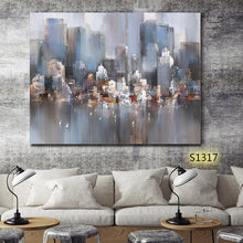 Load image into Gallery viewer, 100% Hand Painted Abstract City Building Oil Painting On Canvas Wall Art Frameless Picture Decoration For Live Room Home Decor