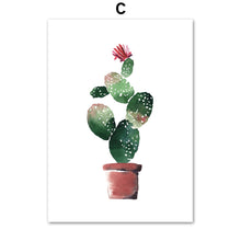 Load image into Gallery viewer, Potted Succulents Cactus Prickly Pear Wall Art Canvas Painting Nordic Posters And Prints Wall Pictures For Living Room Decor - SallyHomey Life's Beautiful