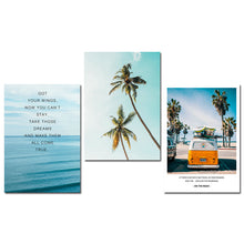 Load image into Gallery viewer, Tropical Sea Palm tree Bus Landscape Wall Art Canvas Poster Nordic Motivational Prints Painting Wall Picture for Living Room - SallyHomey Life's Beautiful