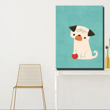 Load image into Gallery viewer, Modern Abstract Cute Animals Canvas Painting Cartoon Dog Giraffe Fox Print Poster Wall Picture - SallyHomey Life's Beautiful