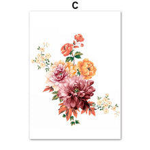 Load image into Gallery viewer, Lily Pink Rose Tulip Flower Wall Art Canvas Painting Nordic Posters And Prints Plant Wall Pictures For Living Room Bedroom Decor - SallyHomey Life's Beautiful