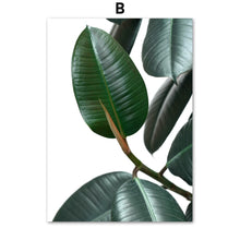 Load image into Gallery viewer, Rubber Tree Green Leaf Terraced Quotes Wall Art Canvas Painting Nordic Posters And Prints Wall Pictures For Living Room Decor - SallyHomey Life's Beautiful